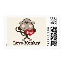 Her Love Monkey Valentine's Day Postage Stamps by HolidayTeesGifts Her Love Monkey Valentine's Day Postage Stamps