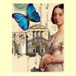 Her Majesty Queen Victoria, with blue butterfly, postcards