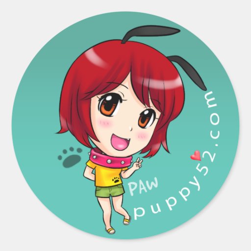 Her name is Paw Round Sticker