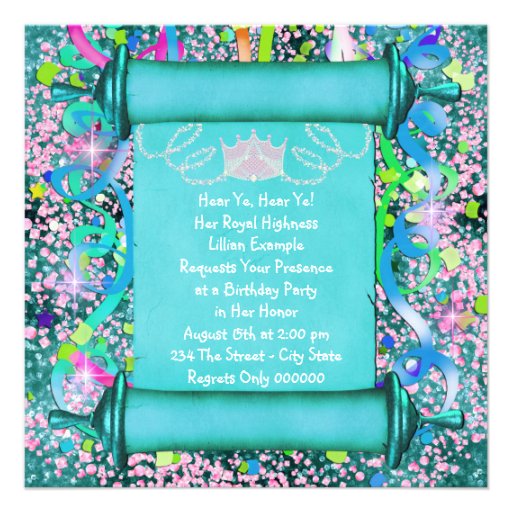 Her Royal Highness Princess Birthday Party Personalized Invitation