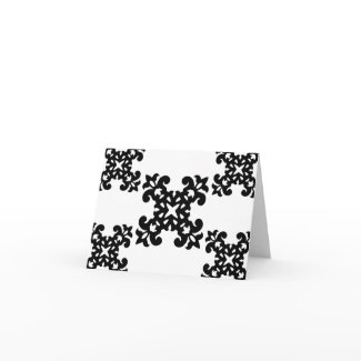 Her Vintage Girly Style Black &amp; White Damask Girls Greeting Card
