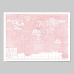 Her World ~ Pink Vintage World Map posters