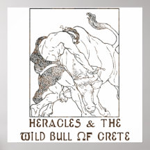 Heracles & The Bull of Crete Print