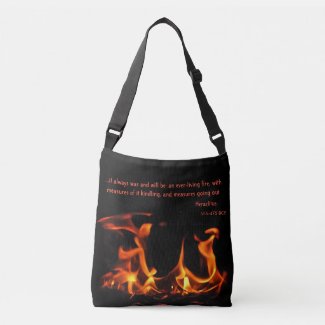 Heraclitus Orange Black Fire Quotation Tote Bag