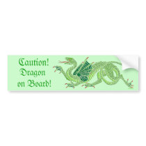 Heraldic Dragon (Green) - Bumper Sticker bumper stickers by bontondesigns Heraldic Dragon (Green) - Bumper Sticker bumper stickers