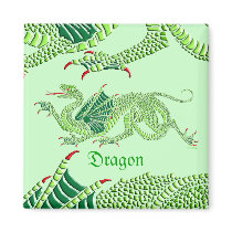 Heraldic Dragon (Green) - Magnet #1