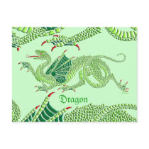 Heraldic Dragon (Green) - Postcard