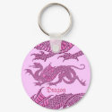 Heraldic Dragon (Pink) - Keychain