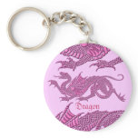 Heraldic Dragon (Pink) - Keychain