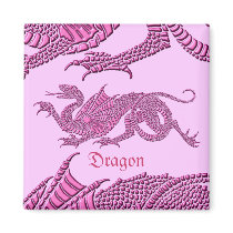Heraldic Dragon (Pink) - Magnet #1