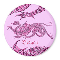 Heraldic Dragon (Pink) - Magnet #2
