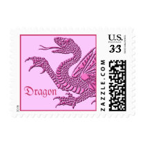 Heraldic Dragon (Pink) - Postage #2 postage