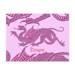 Heraldic Dragon (Pink) - Postcard