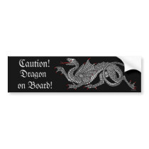 Heraldic Dragon (Silver) - Bumper Sticker bumper stickers by bontondesigns Heraldic Dragon (Silver) - Bumper Sticker bumper stickers