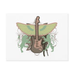 heraldic guitar vector design post card