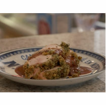 Herb Crusted Turkey On Plate photo sculptures