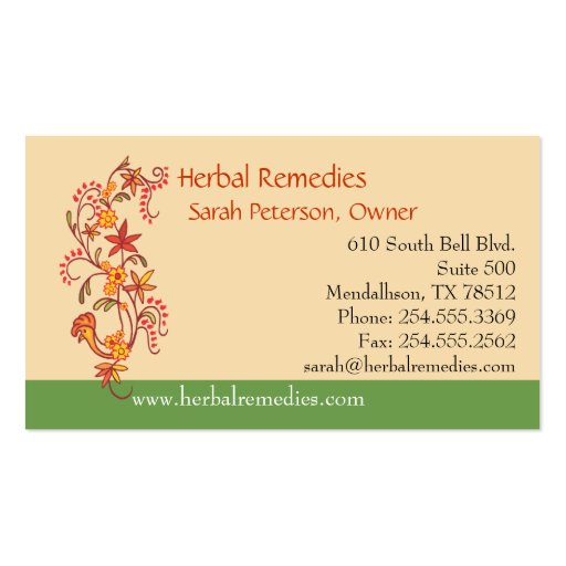 Herbal Remedies Business Card Zazzle