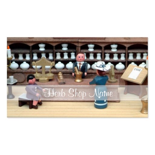 Herbs shop dollhouse business card (front side)