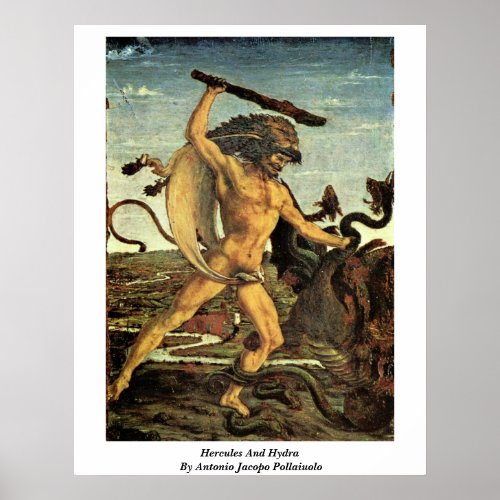 Hercules And Hydra By Antonio Jacopo Pollaiuolo Posters