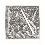 Hercules Slaying the Lion with Letter A Monogram posters