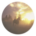 Herding Horses in Sunset stickers