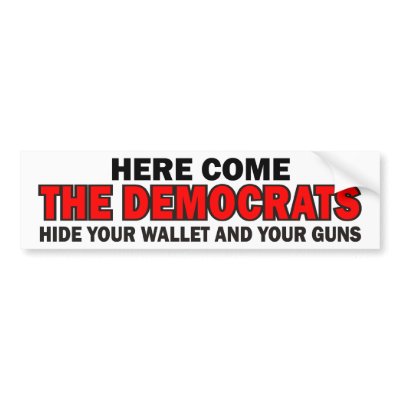 Here Come The Democrats Bumper Sticker by 2plus2equals5