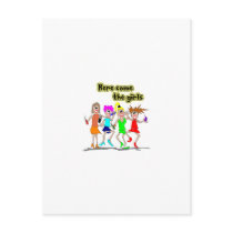 Here come the girls postcards
