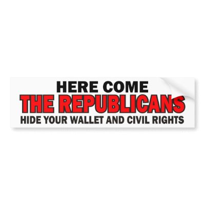 Here Come The Republicans Bumper Stickers by 2plus2equals5