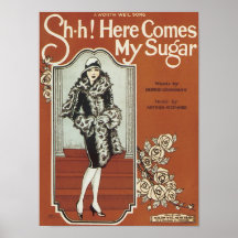 Here Come's My Sugar Vintage Songbook Cover Print