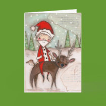 Here Comes Santa Claus - Holiday Card cards