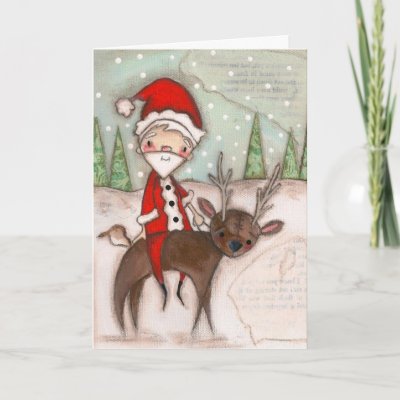 Here Comes Santa Claus - Holiday Card