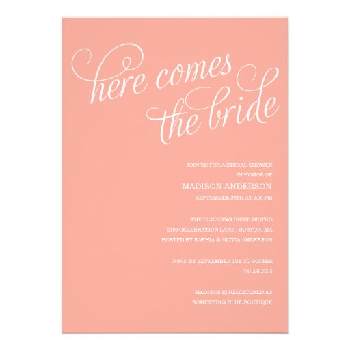 HERE COMES THE BRIDE | BRIDAL SHOWER INVITATION