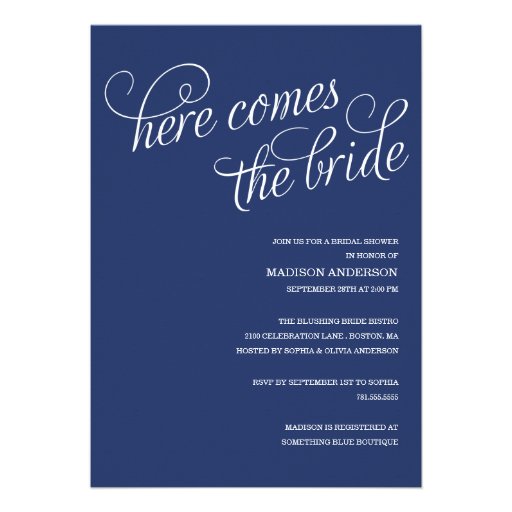 HERE COMES THE BRIDE | BRIDAL SHOWER INVITATION