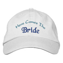 Here Comes The Bride Embroidered Baseball Caps