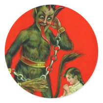 Here Comes The Krampus 1 Round Sticker