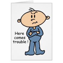 Here Comes Trouble Baby (BLUE) cards