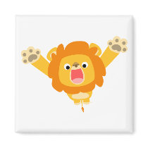 Here comes Trouble (cute cartoon Lion) magnet