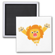 Here comes Trouble (cute cartoon Lion) magnet