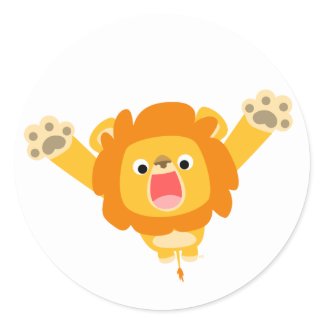 Here comes Trouble (cute cartoon Lion) sticker sticker