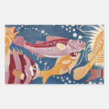 Here Fishy Fishy Rectangular Sticker