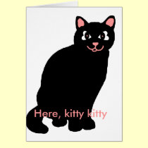 Here, kitty kitty blank card by marcya7 Here, kitty kitty blank card