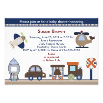 Here, There, Everywhere Boy Baby Shower Invitation invitations