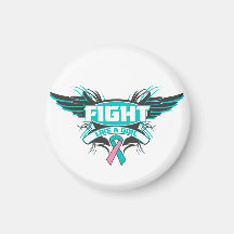 Hereditary Breast Cancer Fight Like a Girl Wings Magnet