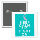 Hereditary Breast Cancer Keep Calm and Fight On Pinback Button