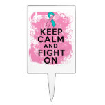 Hereditary Breast Cancer Keep Calm and Fight On Cake Toppers