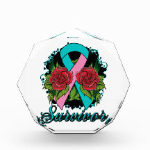 Hereditary Breast Cancer Survivor Rose Tattoo Acrylic Award