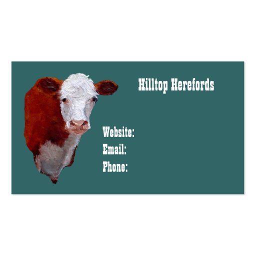 Hereford Beef: Business Card: Oil Painted Art (front side)