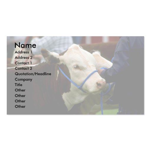 Hereford Cattle Business Card (front side)