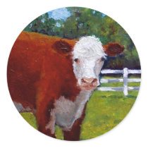HEREFORD HEIFER COW ART stickers