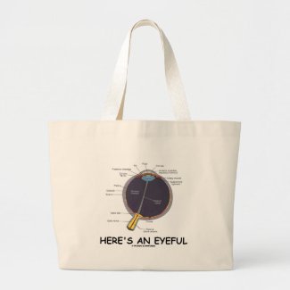 Here's An Eyeful (Eye Anatomy Humor) Canvas Bags